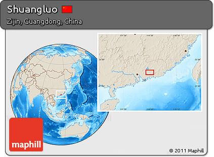 Shaded Relief Location Map of Shuangluo