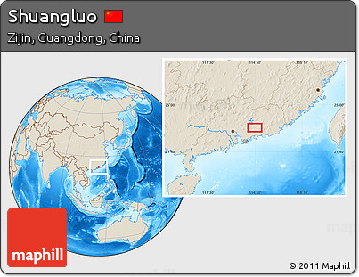 Shaded Relief Location Map of Shuangluo