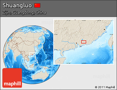 Shaded Relief Location Map of Shuangluo