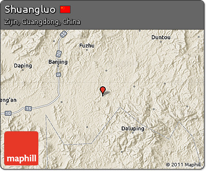 Shaded Relief Map of Shuangluo