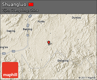 Shaded Relief Map of Shuangluo
