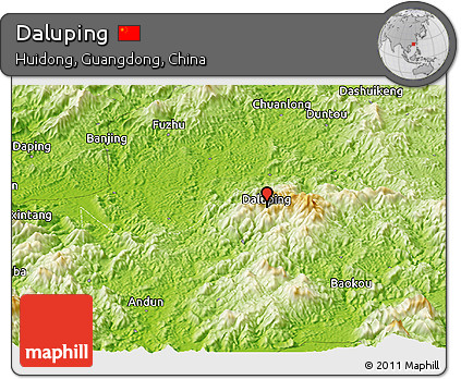 Physical Panoramic Map of Daluping