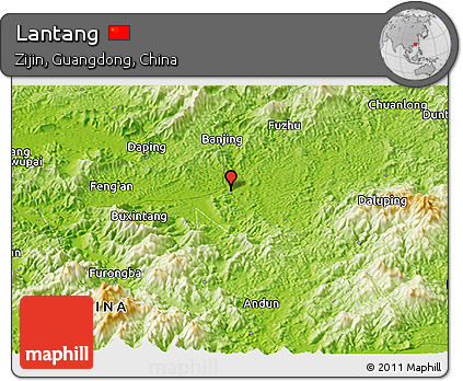 Physical Panoramic Map of Lantang
