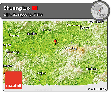 Physical Panoramic Map of Shuangluo