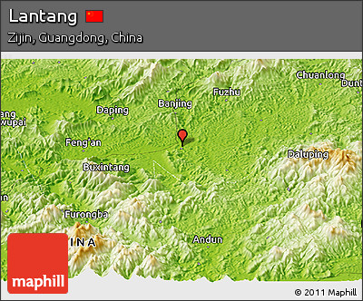 Physical Panoramic Map of Lantang
