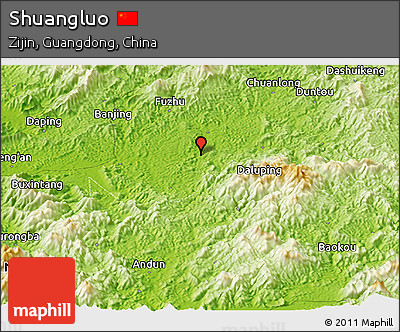 Physical Panoramic Map of Shuangluo