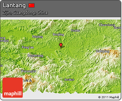 Physical Panoramic Map of Lantang