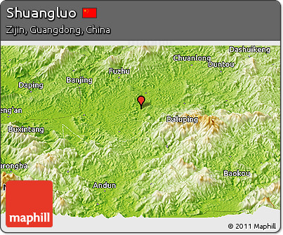 Physical Panoramic Map of Shuangluo