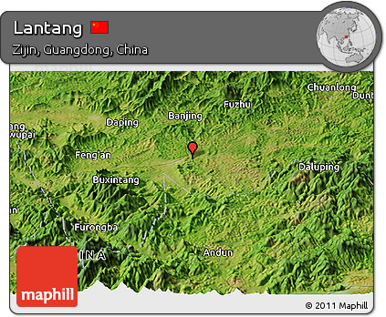 Satellite Panoramic Map of Lantang