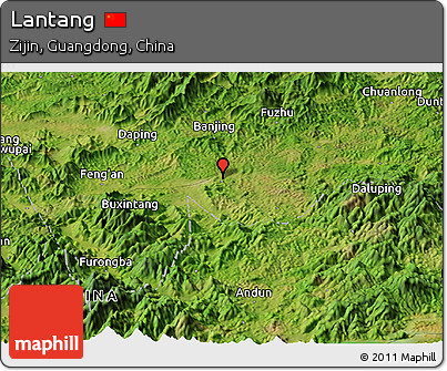 Satellite Panoramic Map of Lantang