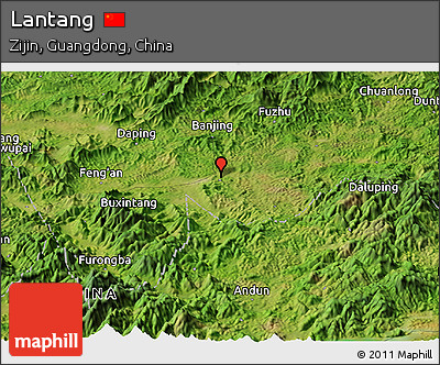 Satellite Panoramic Map of Lantang