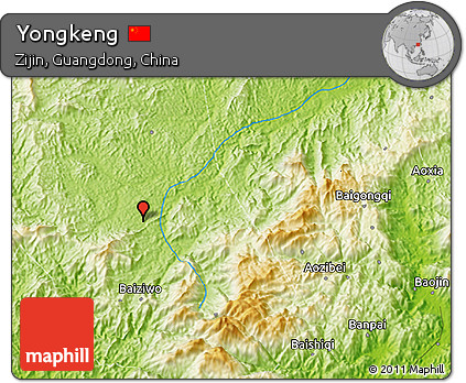 Physical 3D Map of Yongkeng