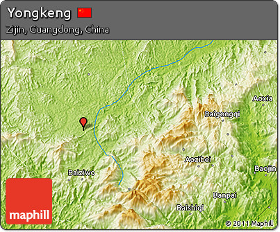 Physical 3D Map of Yongkeng