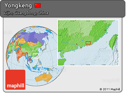 Political Location Map of Yongkeng
