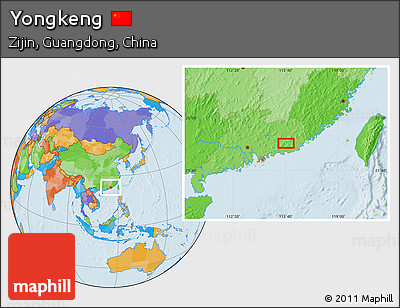 Political Location Map of Yongkeng