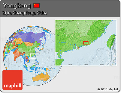 Political Location Map of Yongkeng