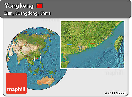 Satellite Location Map of Yongkeng