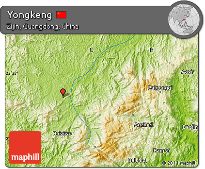 Physical Map of Yongkeng