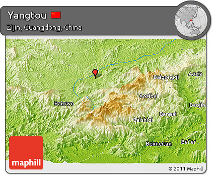Physical Panoramic Map of Yangtou