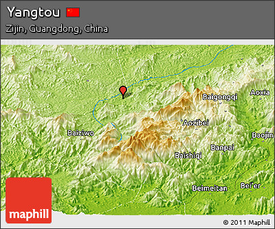 Physical Panoramic Map of Yangtou
