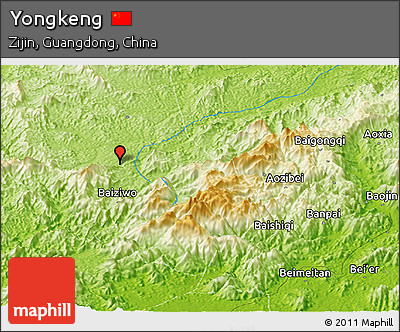 Physical Panoramic Map of Yongkeng