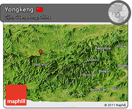 Satellite Panoramic Map of Yongkeng
