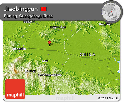 Physical 3D Map of Jiaobingyun