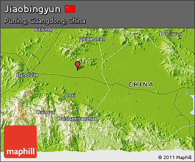Physical 3D Map of Jiaobingyun