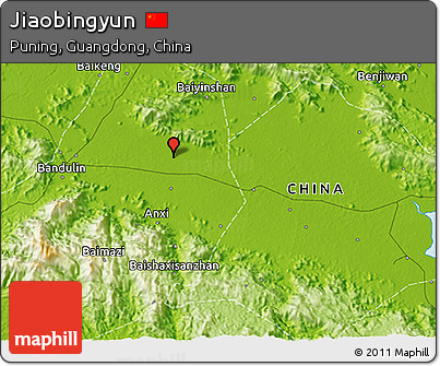 Physical 3D Map of Jiaobingyun