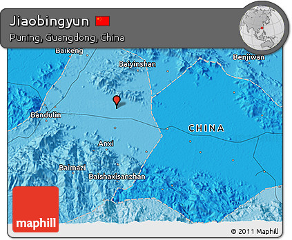 Political 3D Map of Jiaobingyun