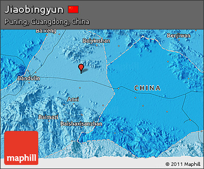 Political 3D Map of Jiaobingyun