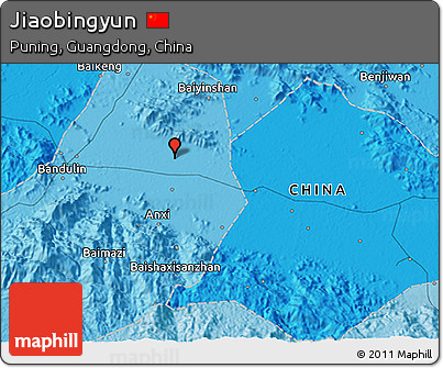 Political 3D Map of Jiaobingyun