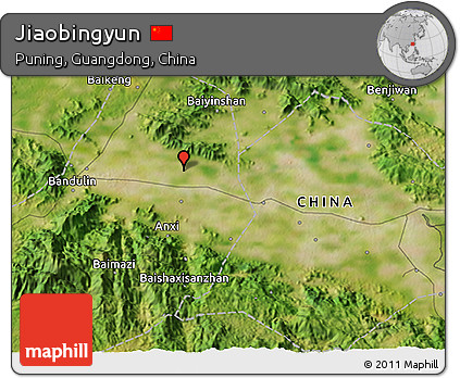 Satellite 3D Map of Jiaobingyun