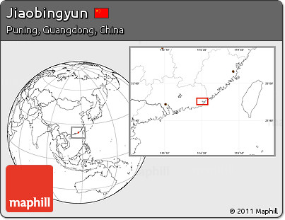 Blank Location Map of Jiaobingyun