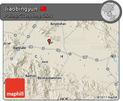 Shaded Relief Map of Jiaobingyun
