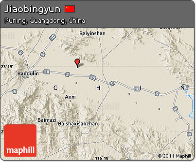 Shaded Relief Map of Jiaobingyun