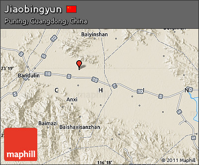 Shaded Relief Map of Jiaobingyun