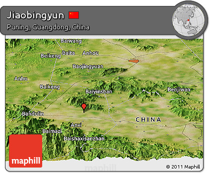 Satellite Panoramic Map of Jiaobingyun