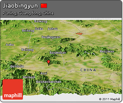 Satellite Panoramic Map of Jiaobingyun