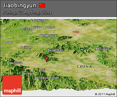 Satellite Panoramic Map of Jiaobingyun