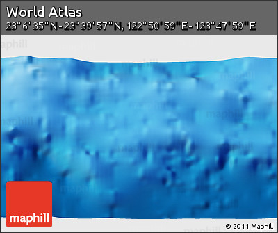 Physical 3D Map of the Area around 23° 23' 16" N, 123° 19' 29" E
