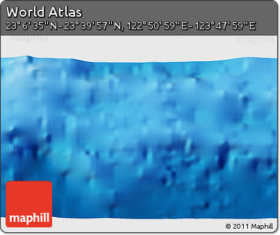 Physical 3D Map of the Area around 23° 23' 16" N, 123° 19' 29" E