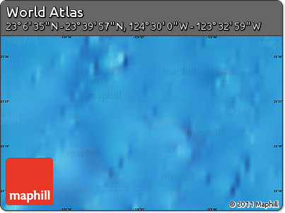 Physical Map of the Area around 23° 23' 16" N, 124° 1' 30" W