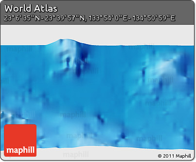 Physical 3D Map of the Area around 23° 23' 16" N, 134° 22' 30" E