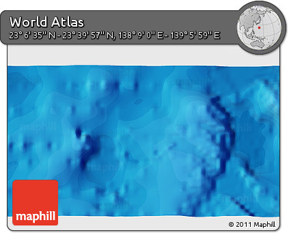 Political 3D Map of the Area around 23° 23' 16" N, 138° 37' 30" E