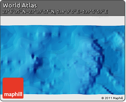 Political 3D Map of the Area around 23° 23' 16" N, 138° 37' 30" E
