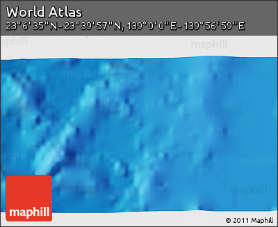 Physical 3D Map of the Area around 23° 23' 16" N, 139° 28' 29" E
