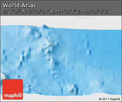 Physical 3D Map of the Area around 23° 23' 16" N, 142° 1' 30" E