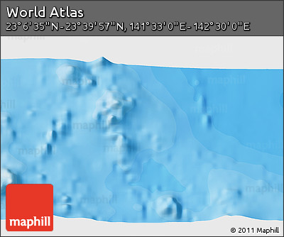 Political 3D Map of the Area around 23° 23' 16" N, 142° 1' 30" E