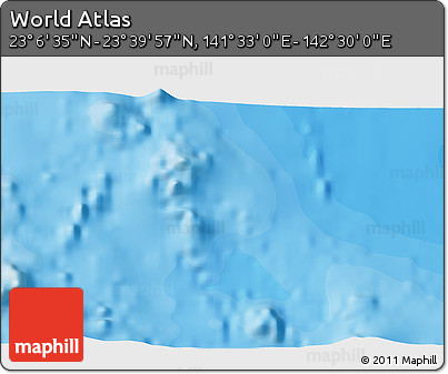 Political 3D Map of the Area around 23° 23' 16" N, 142° 1' 30" E